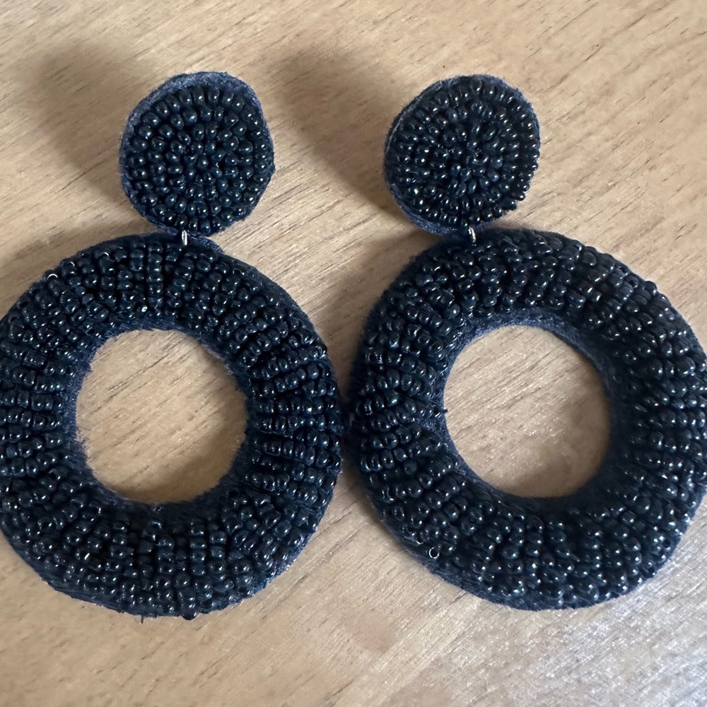 Elegant Black Beaded Earrings
